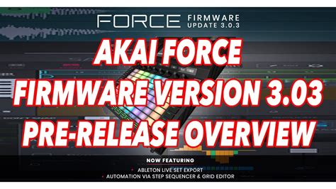 Akai Force Firmware Update Pre Release Overview Youtube