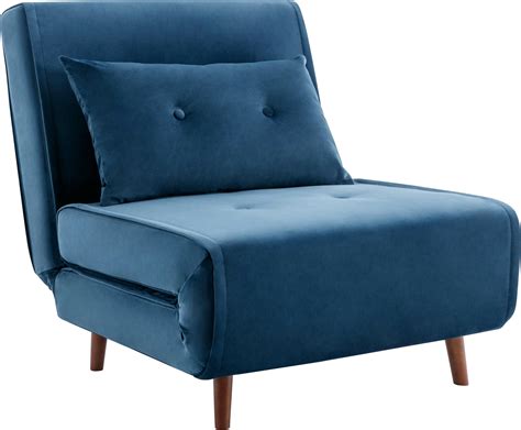 Fauteuil Convertible En Velours Bleu Nuit De Style Jeune Habitat Uribia