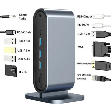 In 1 Docking Station Tipo C Type USB Hub 3 0 2 Extensor Splitter