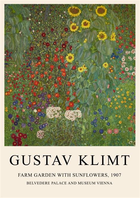 Gustav Klimt Farm Garden Sunflowers Plakat In Klimt Art Gustav