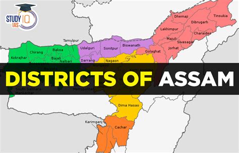 Districts Of Assam Importance Map Name Area