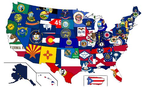 Flag Map Of The Proposed Us States R Vexillology