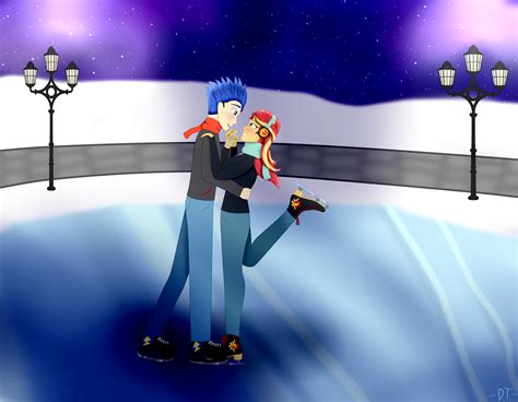 Sunset Shimmer And Flash Sentry