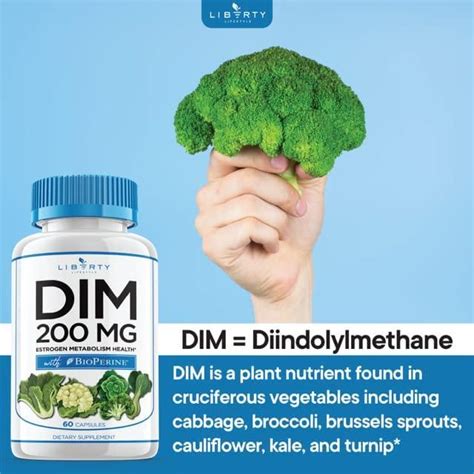 DIM Supplement 200mg DIM Diindolylmethane Plus BioPerine 120 Day