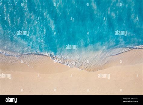 Summer Seascape Beautiful Waves Blue Sea Water In Sunny Day Top View