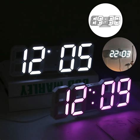 3d led relógio de parede digital reloj de pared modo noite