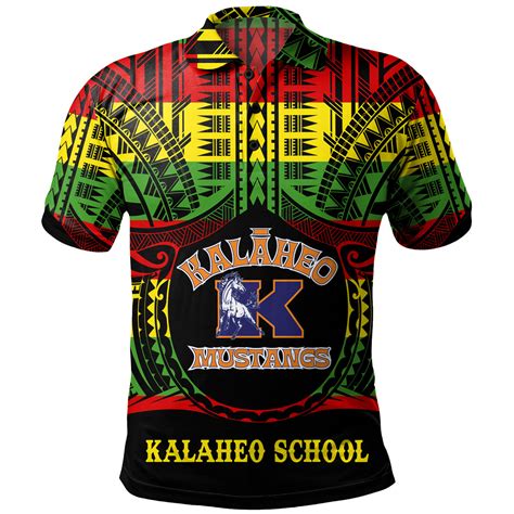 Hawaii Polo Shirt Kalaheo High School Reggae Color Polynesian