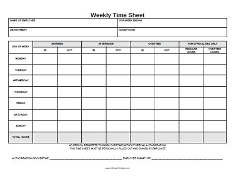 Printable Weekly Timesheets | Template Business PSD, Excel, Word, PDF