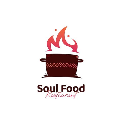Logotipo da cozinha soul food ícone do logotipo de hot pot e padrão étnico africano Vetor