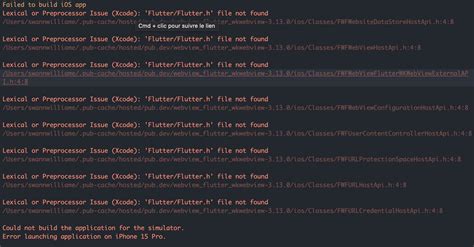 Flutter Flutter H File Not Found Ios Stack Overflow