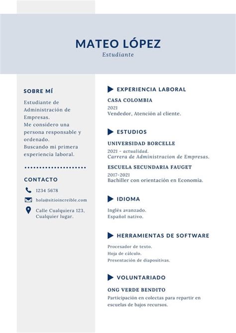 Plantillas Para Curriculum Vitae B Sicos Gratis Canva