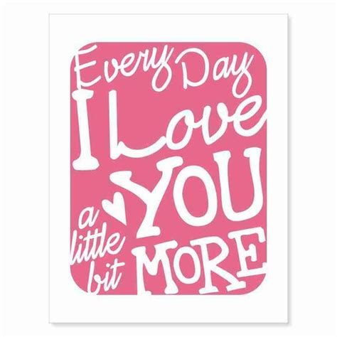 Typography Art Print Every Day I Love You V2 Love Song