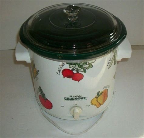 Rival Crock Pot Stoneware Slow Cooker 35 Qt Model 3150 Glass Lid