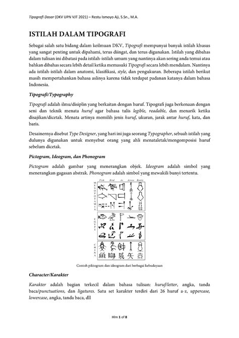 Istilah Dalam Tipografi Istilah Dalam Tipografi Sebagai Salah Satu
