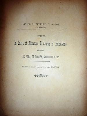 Corte Di Appello Di Napoli Prima Sezione Per La Cassa Di Risparmio