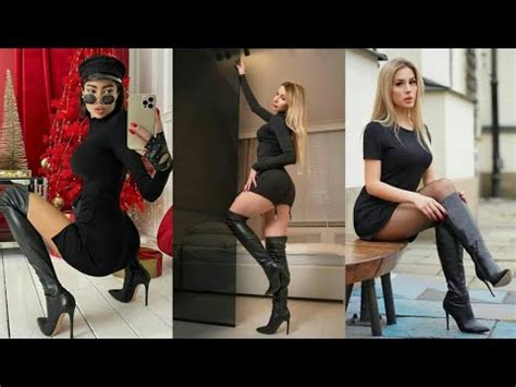 Slaying In Leather Long Knee High Heel Boots Empowering Women Through