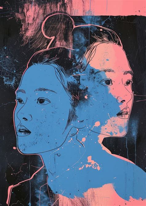 Silkscreen asian people art painting | Premium Photo Illustration ...