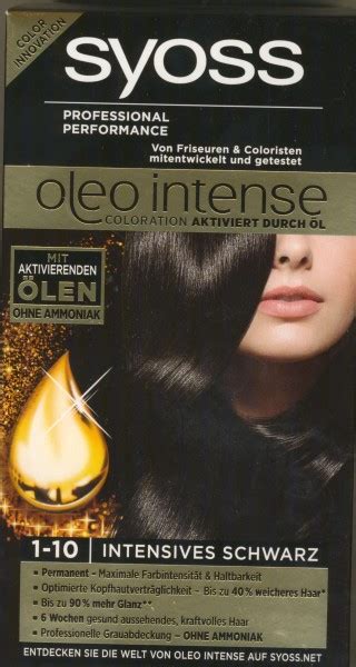 Syoss Oleo Intense Coloration Schwarz Er Pack X Ml