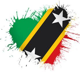 Saint Kitts And Nevis Brush Stroke Flag Royalty Free Vector