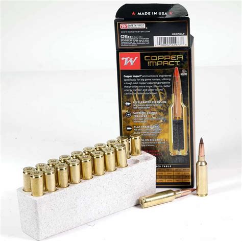 Winchester Copper Impact 6 8 Western Ammuntion 20 Rounds Copper Extreme Point 162 Grain