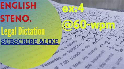 Ex 4 60 L 60 Wpm Short Hand Dictation L Steno Sikho L Legal Matters