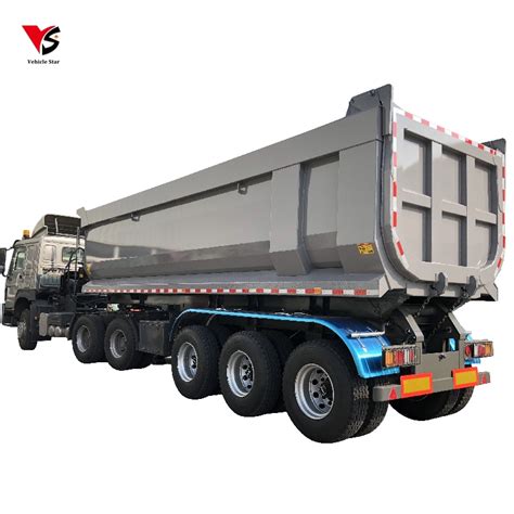 3 Axle U Shape Square Shape Dumper Dumping Tipper Hydraulic Side Back