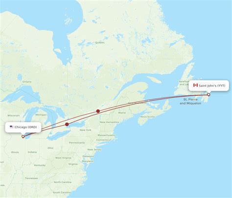 Flights From Saint Johns To Chicago Yyt To Ord Flight Routes