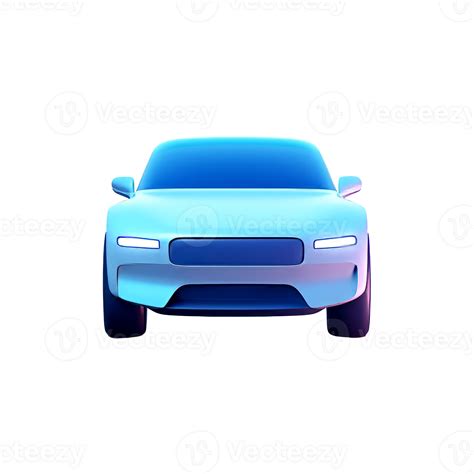 Ai Generated Futuristic Blue Car Front View With Glossy Finish On A