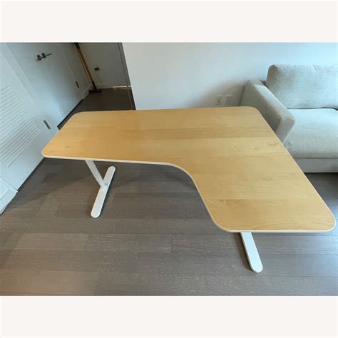 IKEA Bekant L-Shaped Office Desk (Natural/White) - AptDeco