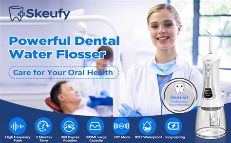 Skeufy Water Flossers Cordless Tooth Cleaner With LED Display DIY And