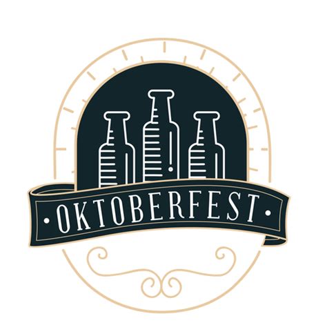 Oktoberfest Bottle Ribbon Badge Sticker Png And Svg Design For T Shirts