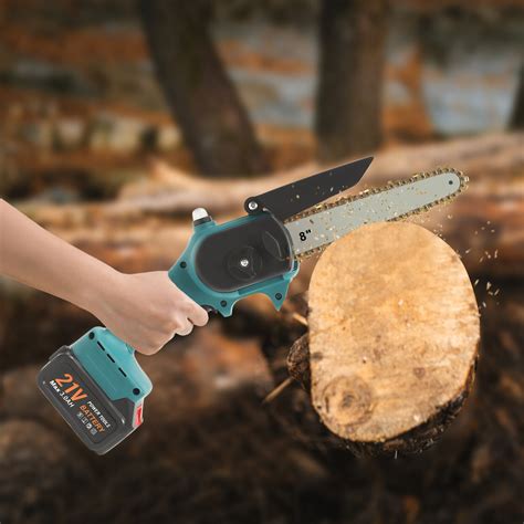 In Cordless Electric Mini Chainsaw Wood Cutter Battery Operated Saw