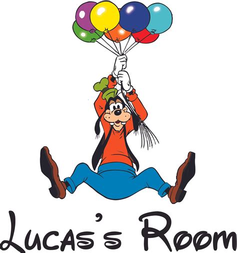 Goofy Balloons Mickey Disney Cartoon Personalized Wall Decal Custom