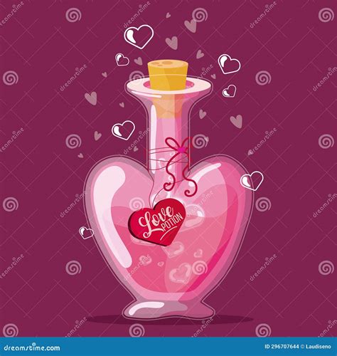 Isolated Colored Magical Love Potion Elixir Vector Stock Vector