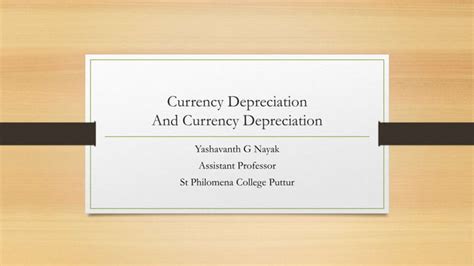 Currency Appreciation And Depreciation Yashavanth G Nayak Ppt