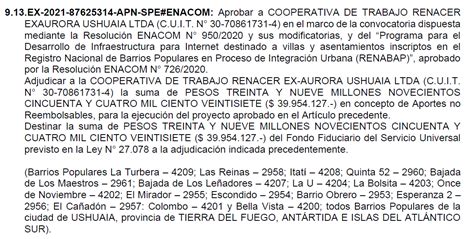 Enacom Otorg A La Cooperativa De La Legisladora M Nica Acosta Aportes