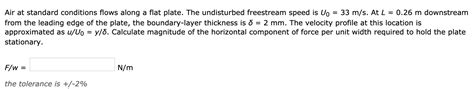 Solved Air At Standard Conditions Flows Along A Flat Plate Chegg