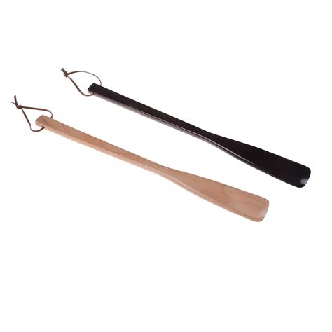 1pcs 40cm Wooden Shoe Horn Flexible Long Handle Shoehorn Useful Shoe