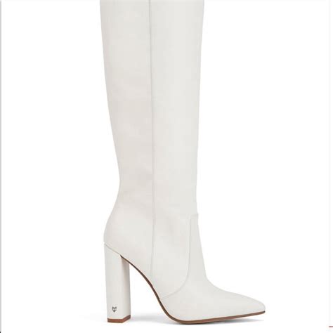 Naked Wolfe White Leather Twiggy Boots Gem