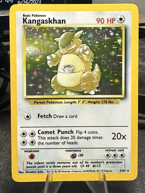 Kangaskhan 1999 Jungle 05 64 Unlimited Holo No Symbol RAW TCG NEAR