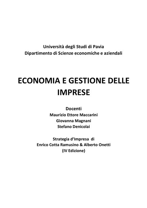 Riassunto Libro Economia E Gestione Per Le Imprese Sbobinature Di Economia E Gestione Delle