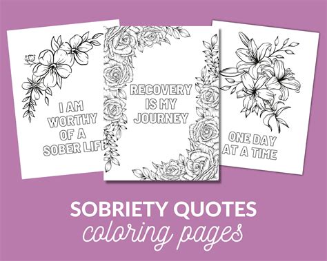 Sobriety Quotes Printable Coloring Pages Adult Coloring Etsy