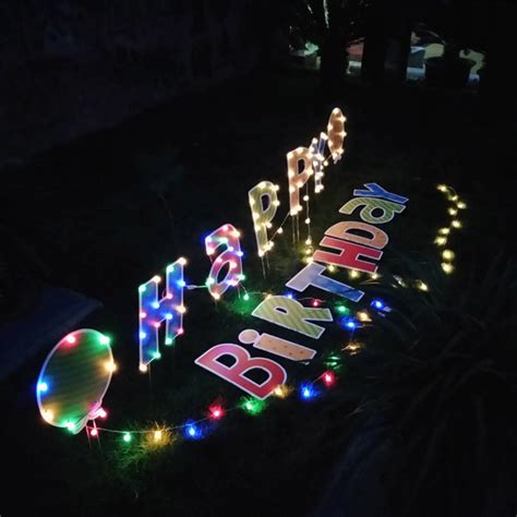 Happy Birthday Led Letters Yard Sign With Stakes Yard Cards China