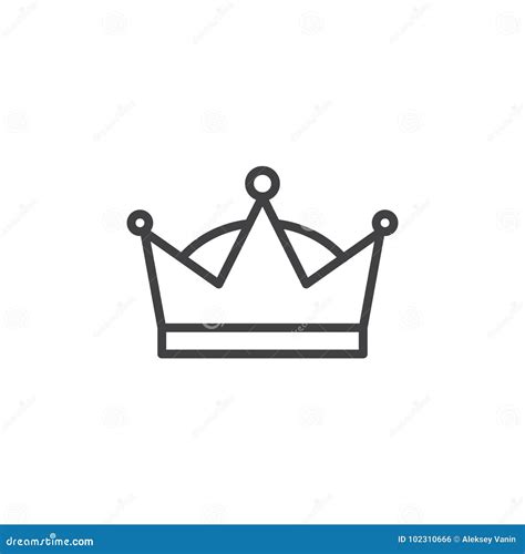 Queen Crown Line Icon Stock Vector Illustration Of Royal 102310666