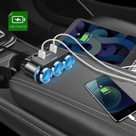 Way Multi Car Cigarette Lighter Socket Splitter Dual Usb Charger