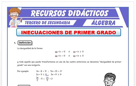 Inecuaciones De Primer Grado Para Tercero De Secundaria