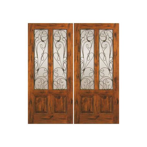 Eswda X Exterior Knotty Alder Double Door Twin Lite Panel Euro