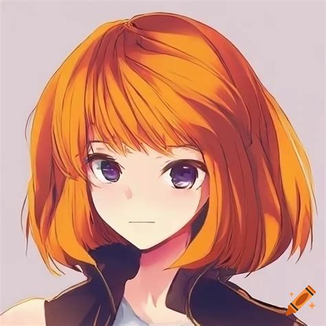 Anime Girl With Short Orange Hair