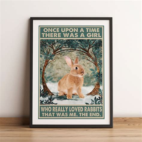 Rabbit Poster Rabbit Prints Art Vintage Rabbit Decor Bunny Etsy