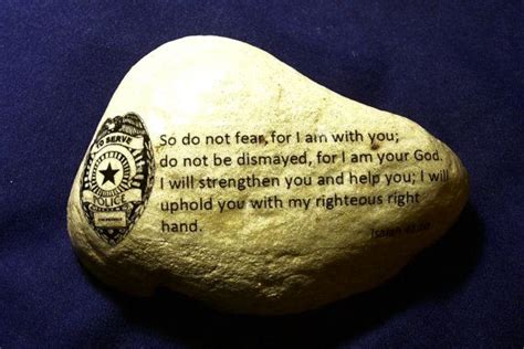 Law Enforcement Police Officer Stone Gift Bible Verse Isaiah